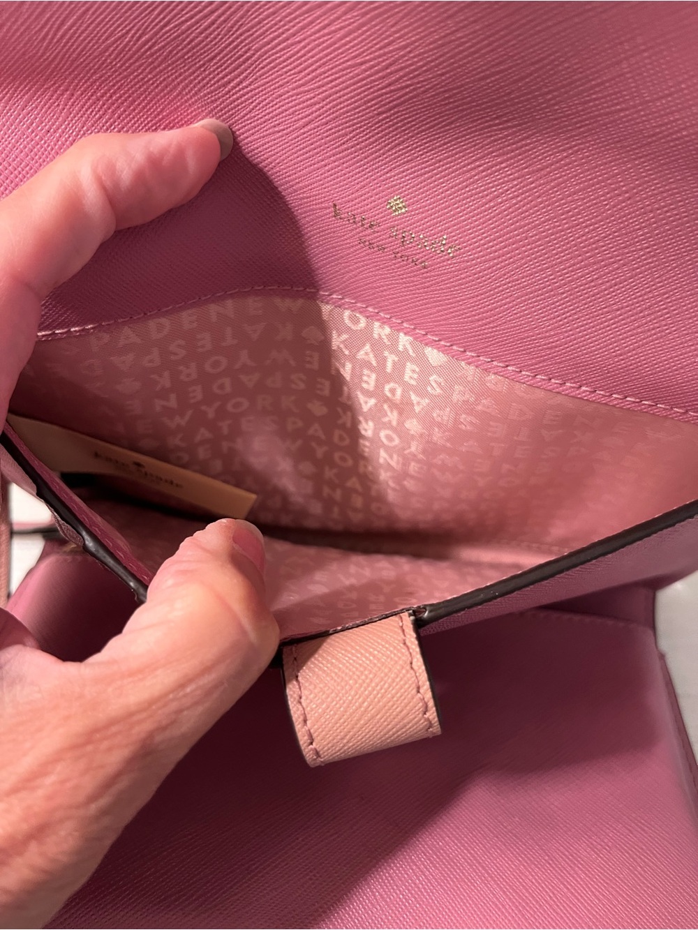 Kate Spade Laurel Way Winni Crossbody Bag Dusty Pink Saffiano Leather - Picture 7 of 10